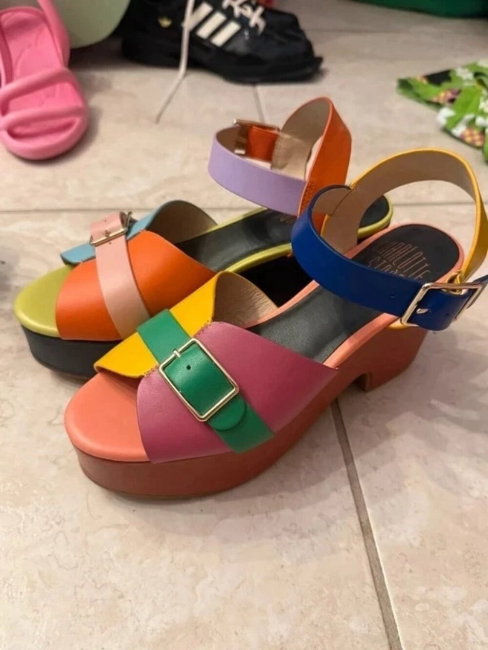 Charlotte stone raf platform sandal multi color size us 8